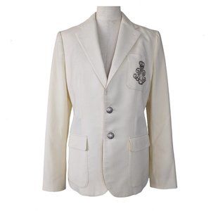 RALPH LAUREN Cream Logo Blazer 12